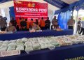 Konferensi Pers di Mapolda Sulteng, 60 kg Sabu Jadi Barang Bukti